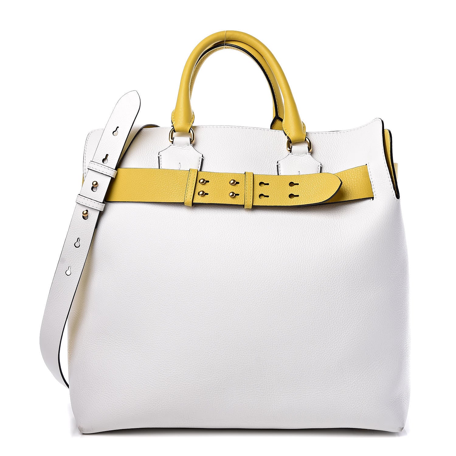 Burberry Soft Grain Calfskin Large Belt Bag White Yellow 1 of 14