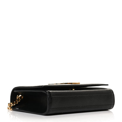 Saint Laurent Grain De Poudre Small Monogram Kate Satchel Black 4 of 14