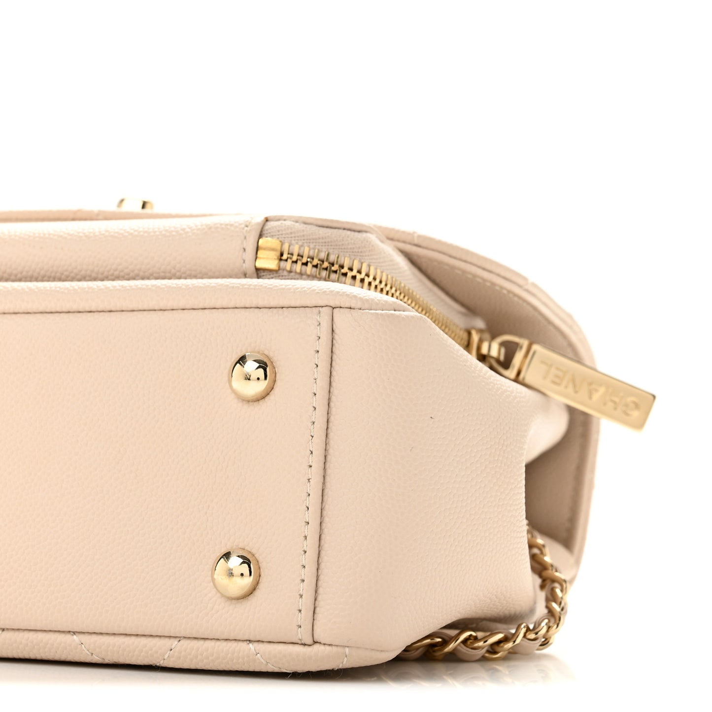 Caviar Quilted Small Business Affinity Flap Beige