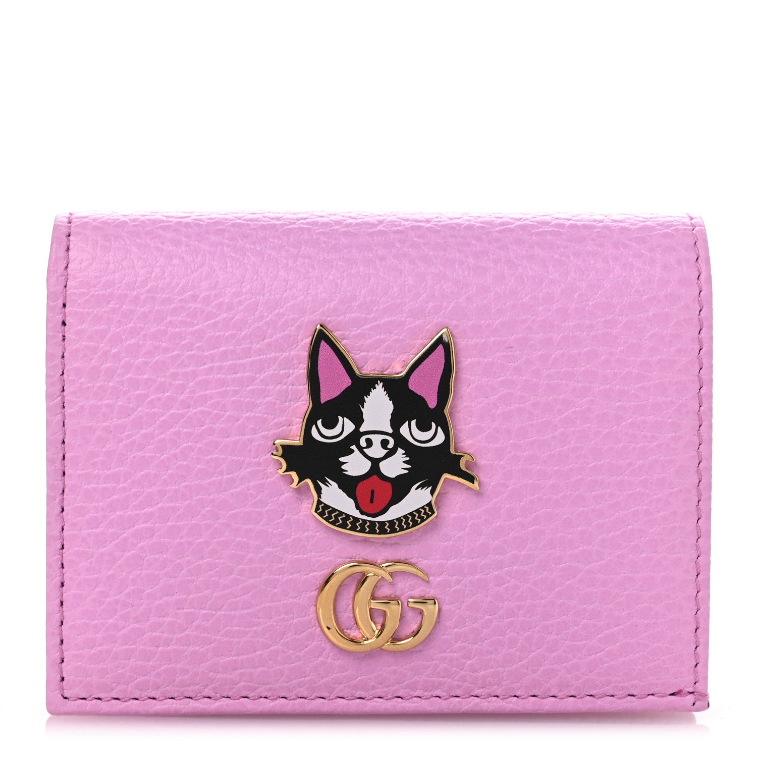 Gucci Dollar Calfskin Bosco Card Case Wallet Malva 1 of 11