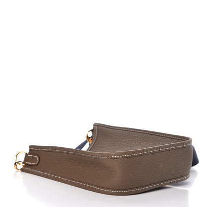 Hermes Taurillon Clemence Amazone Evelyne TPM Etoupe Bleu Indigo 4 of 12