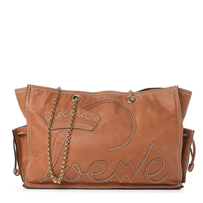 Loewe Nappa Chain Logo Shopper Tote Tan 1 of 10