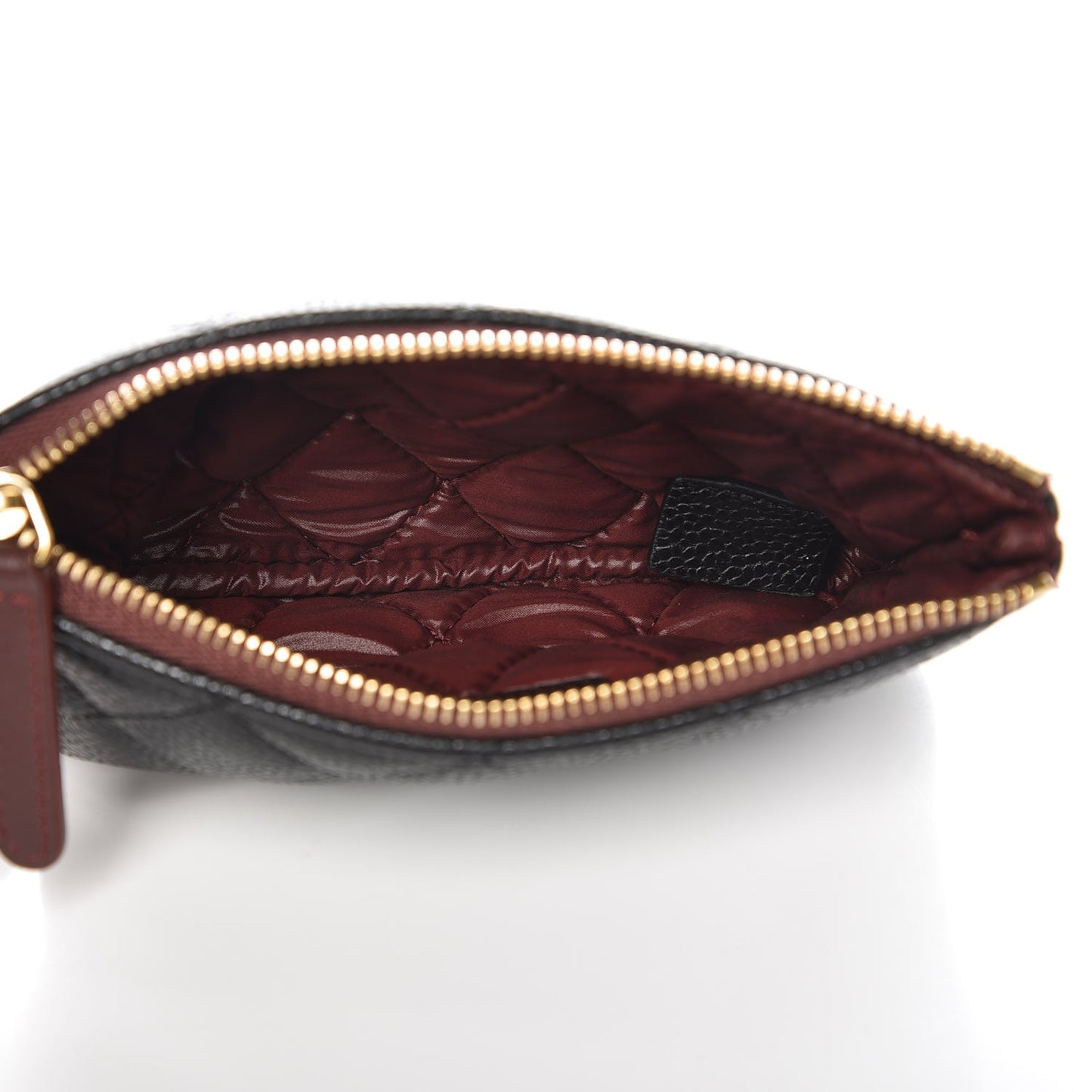 Caviar Quilted Small Cosmetic Case Black