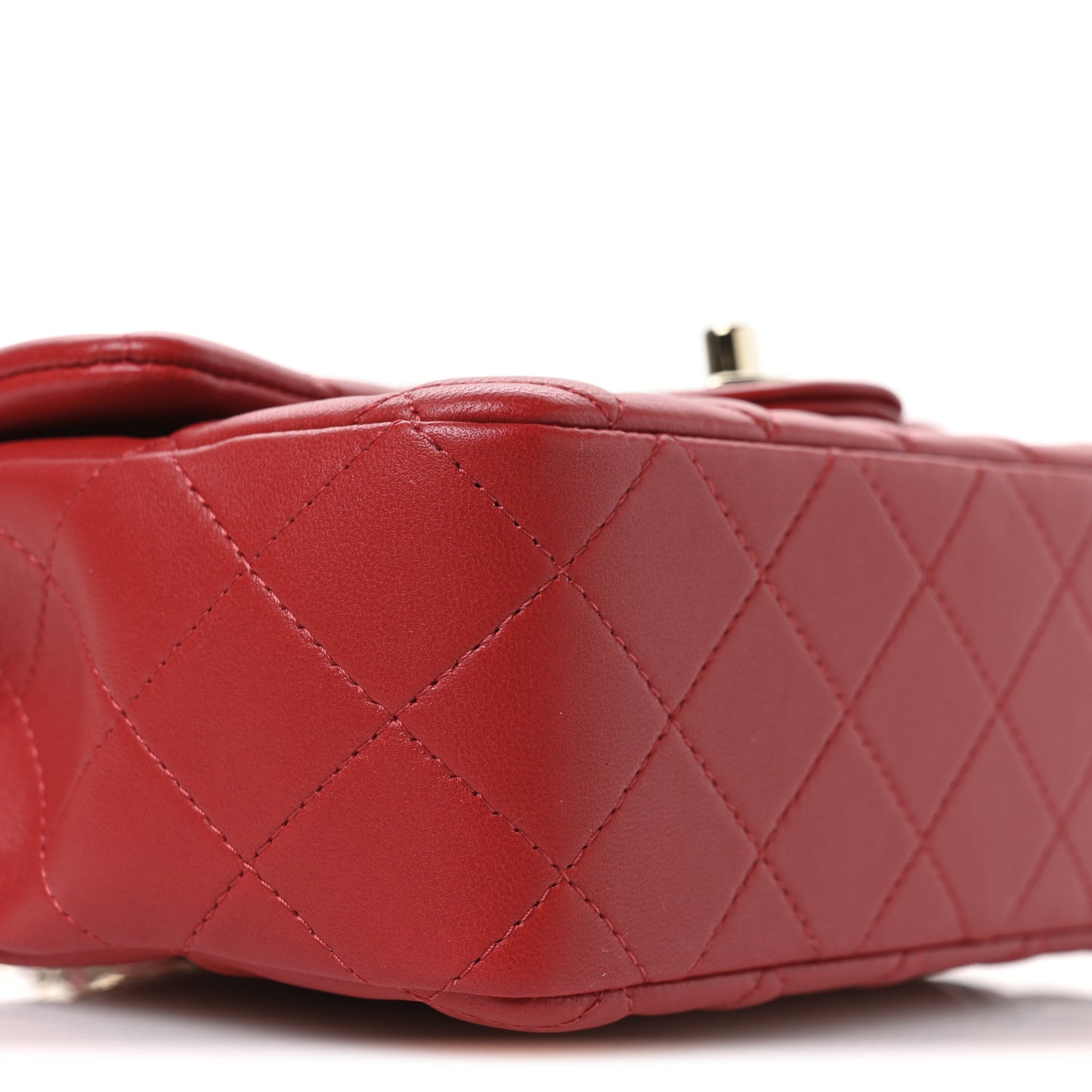 Lambskin Quilted Mini Rectangular Flap Red
