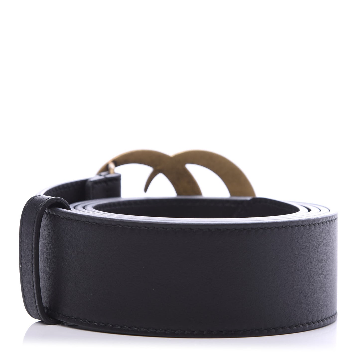 Moon Calfskin Pearl Double G 40mm Belt 110 44 Black Cream