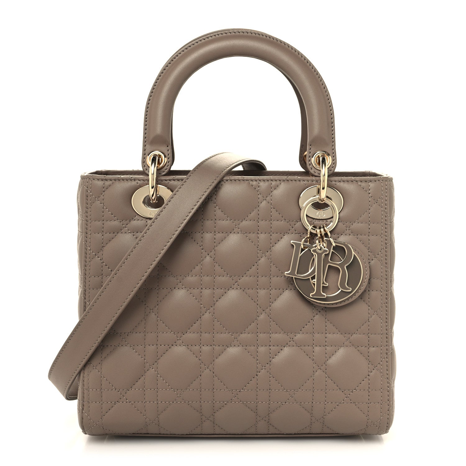 Christian Dior Lambskin Cannage Medium Lady Dior Warm Taupe 1 of 10