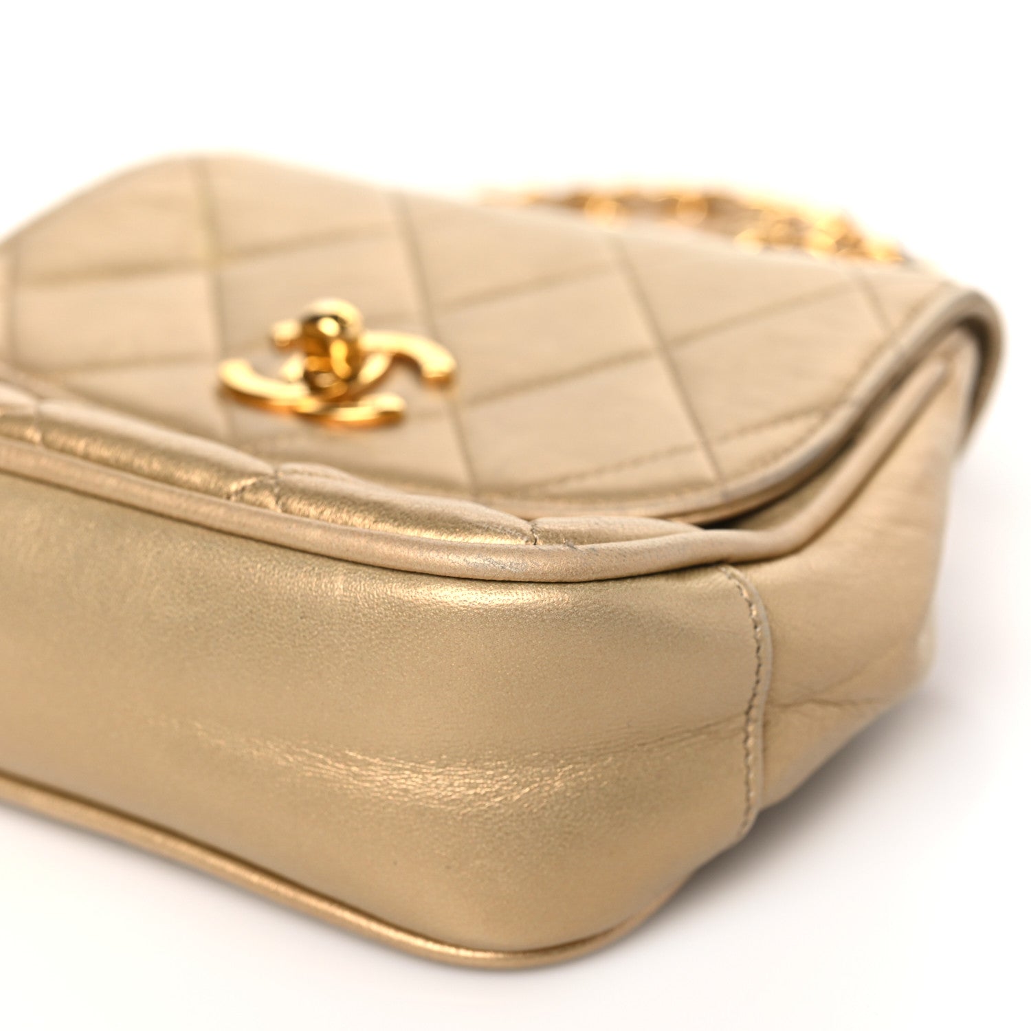 Chanel Metallic Lambskin Quilted Mini Flap Gold 9 of 9