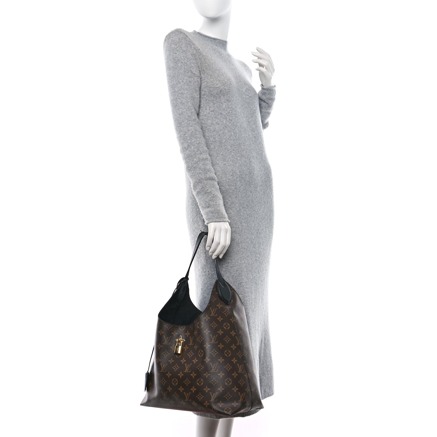 Louis Vuitton Monogram Flower Hobo Black 2 of 9