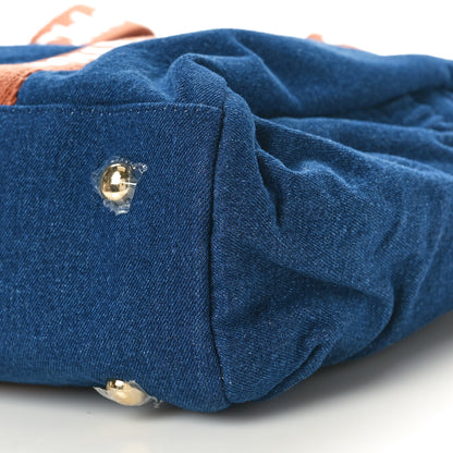 Chloe Canvas Denim Woody Diaper Bag Blue Tan 10 of 10