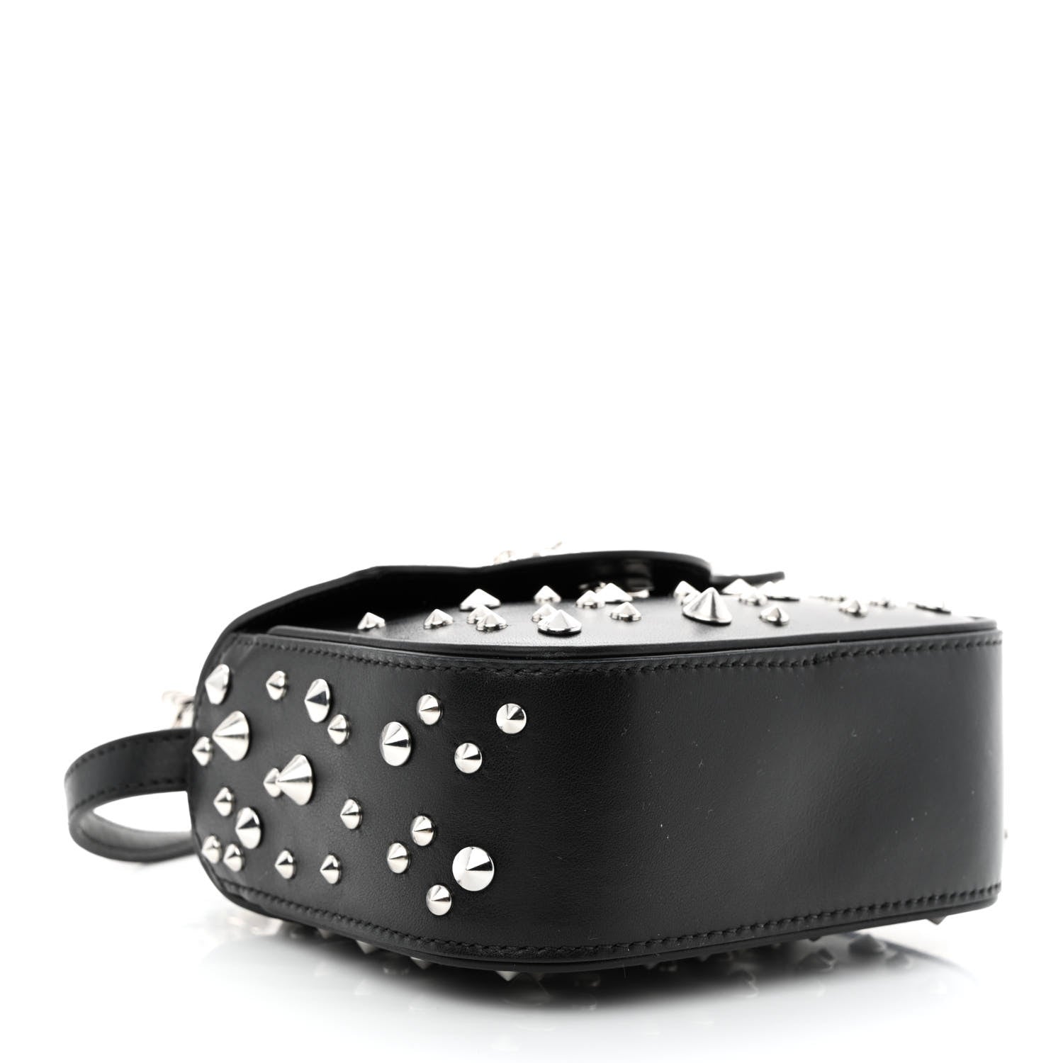 Versace Grained Calfskin Spiked Micro La Medusa Bag Black 4 of 10