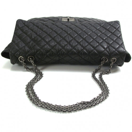 Chanel Distressed Leather Reissue XL Maxi Flap Black 5 of 10