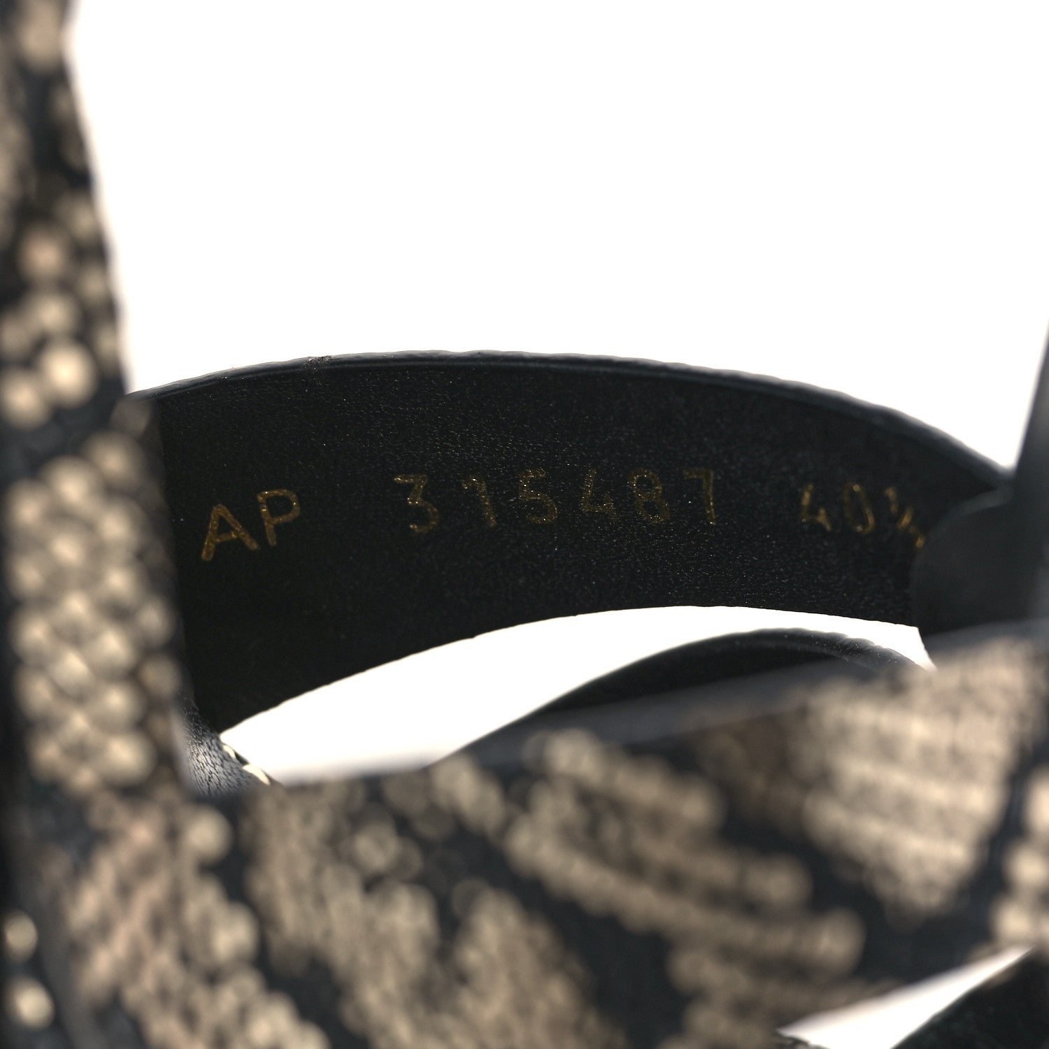 Saint Laurent Calfskin Python Print Tribute Platform Sandals 40 Black Platino 9 of 9