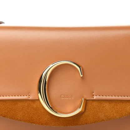 Chloe Calfskin Suede C Clutch With Chain Autumnal Brown 10 of 10