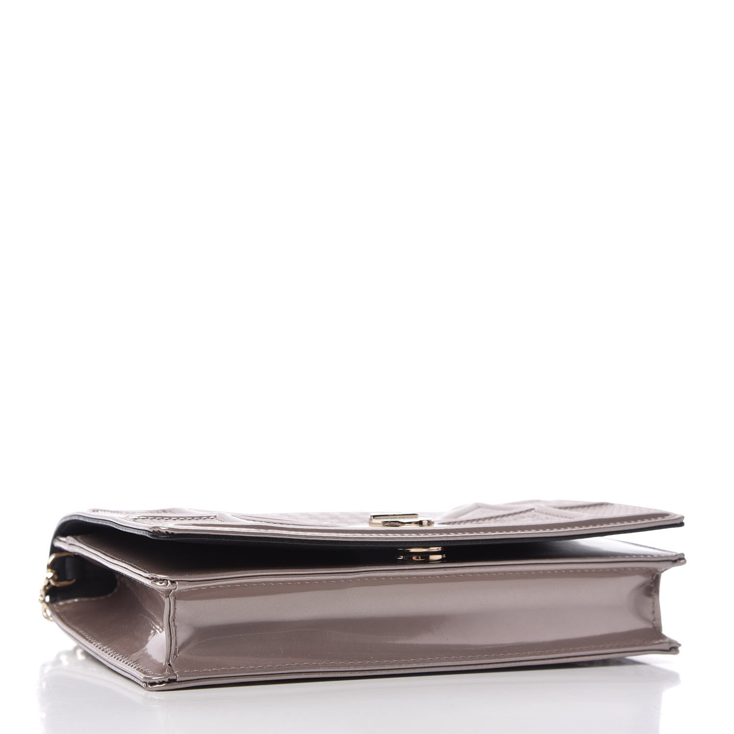 Christian Dior Metallic Patent Micro-Cannage Diorama Wallet on Chain Pouch Hyper Pink 4 of 10