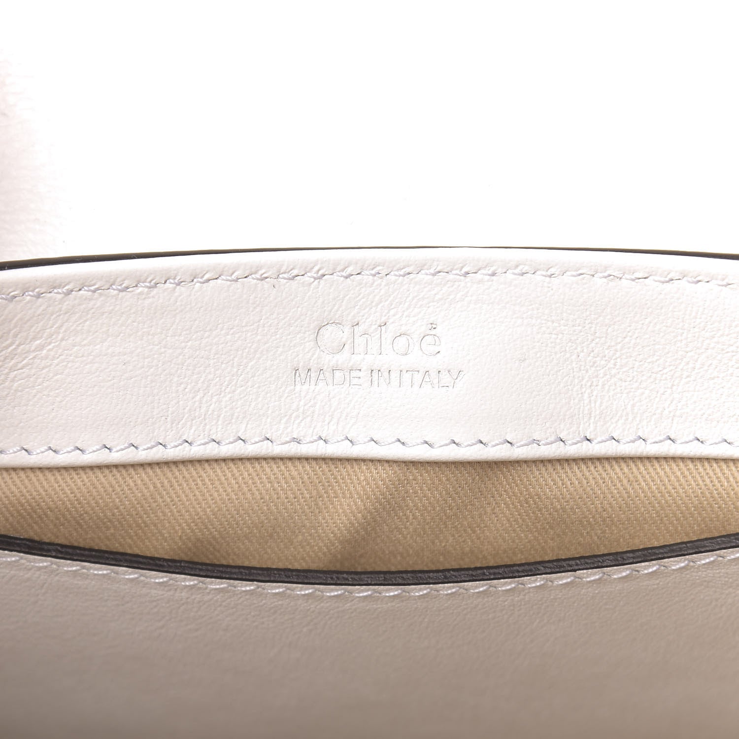 Chloe Calfskin Crocodile Embossed Mini C Double Carry Brilliant White 6 of 9