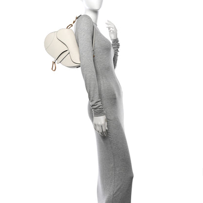 Christian Dior Grained Calfskin Saddle Bag White 2 of 11
