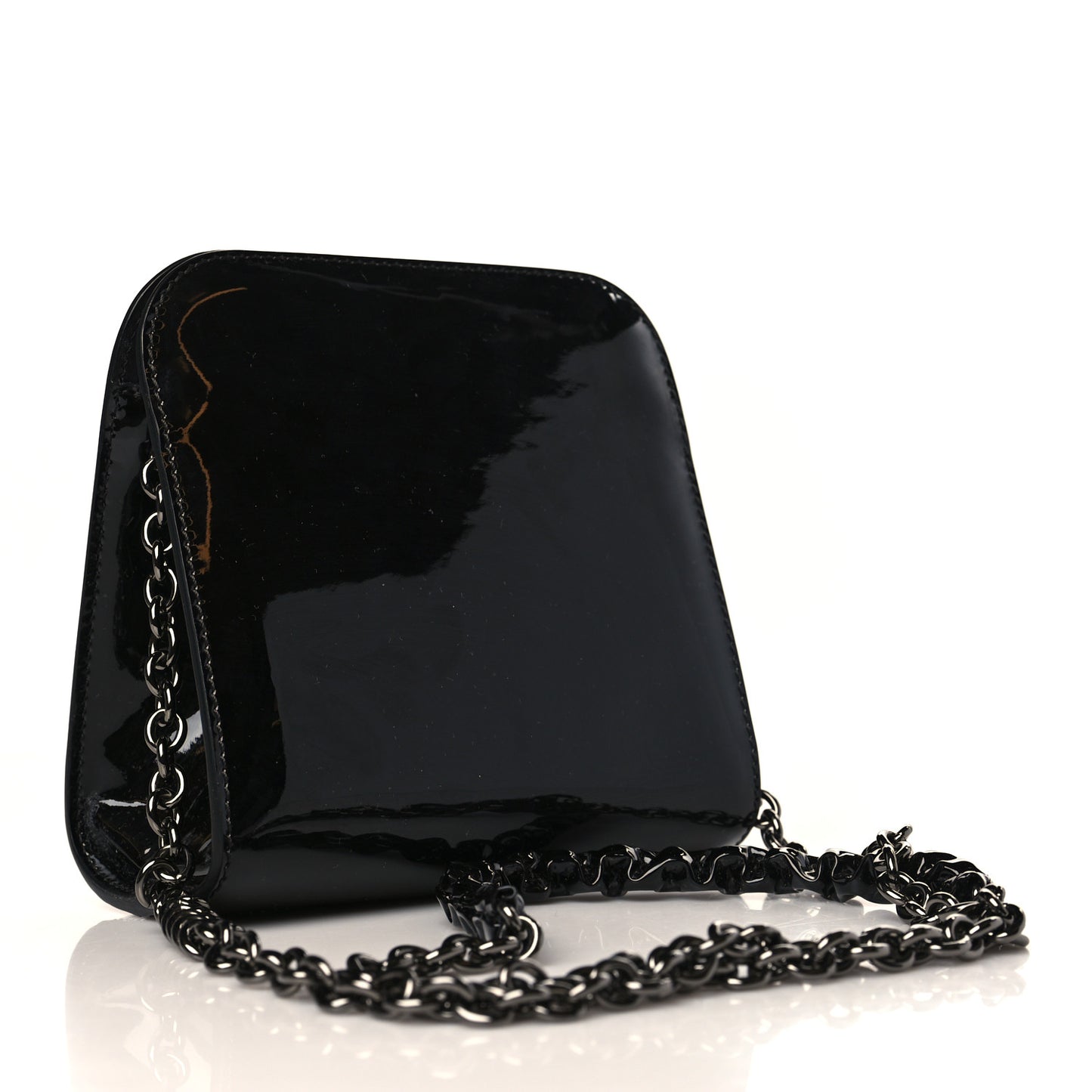 Patent Cosmo T Lock Chain Bag Black
