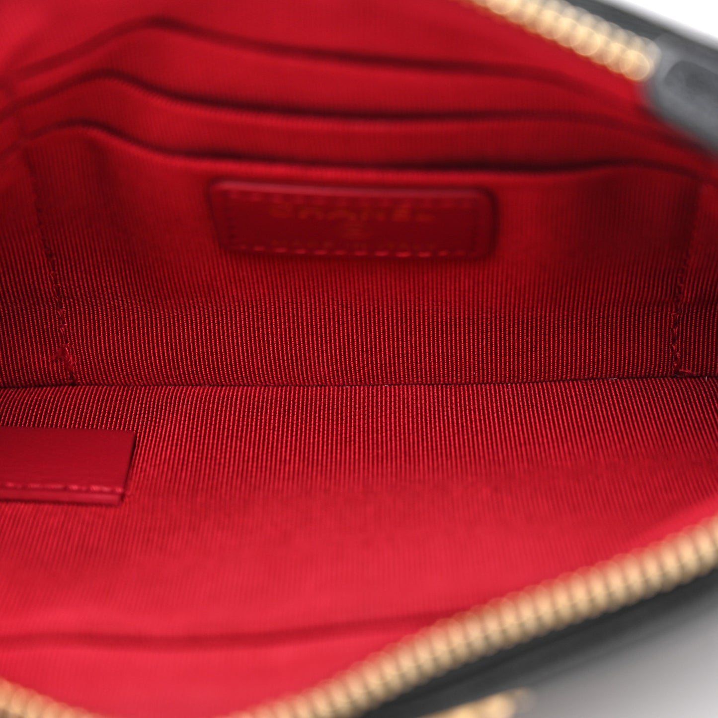 Goatskin Quilted Small Chanel 19 Pouch Black