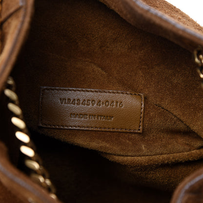 Saint Laurent Suede Calfskin Fringe Baby Emmanuelle Bucket Light Ochre 11 of 12