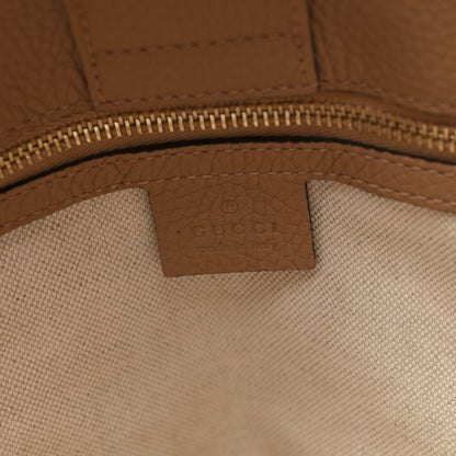 Gucci Pebbled Calfskin Medium Bamboo Shopper Tote Camelia 7 of 13