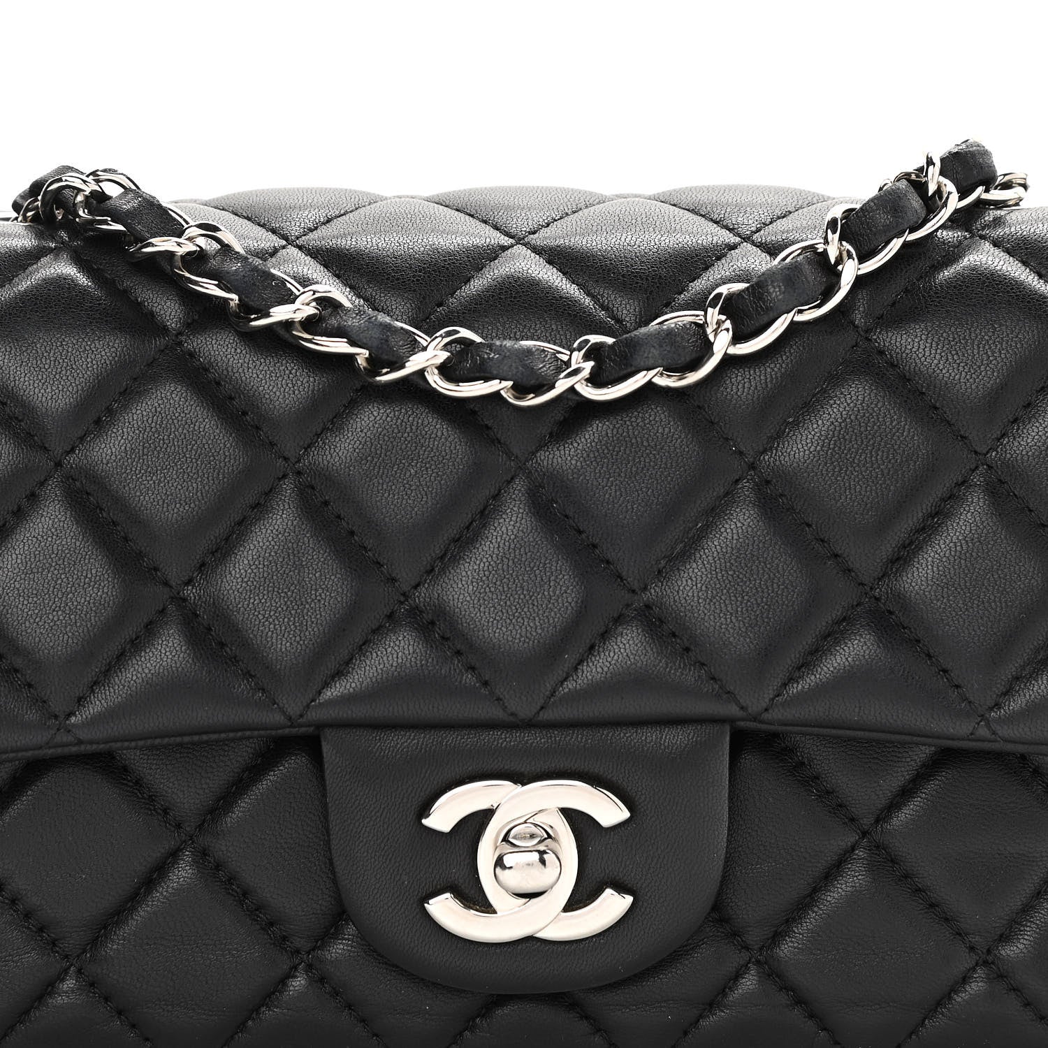 Chanel Lambskin Quilted Mini Rectangular Flap Black 10 of 10