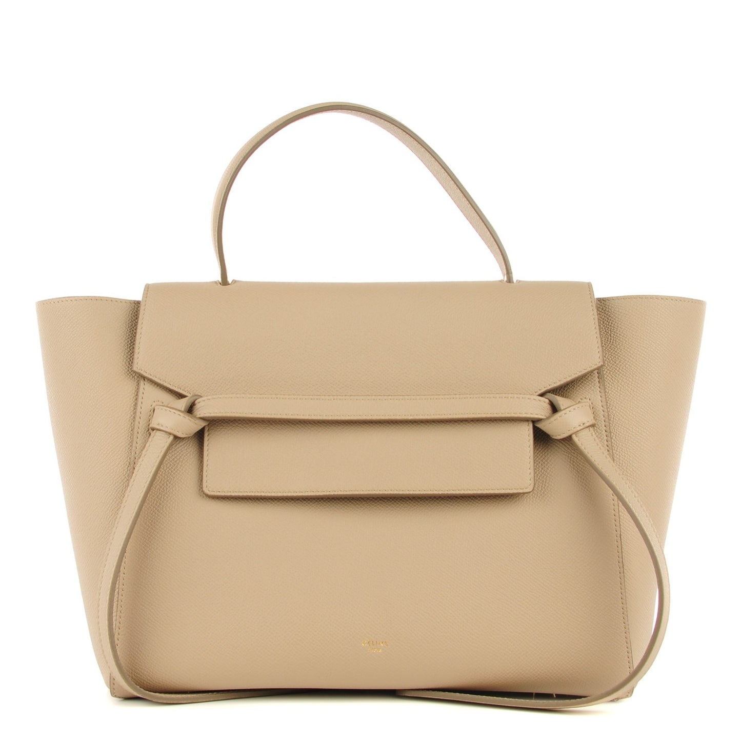 Grained Calfskin Mini Belt Bag Light Taupe