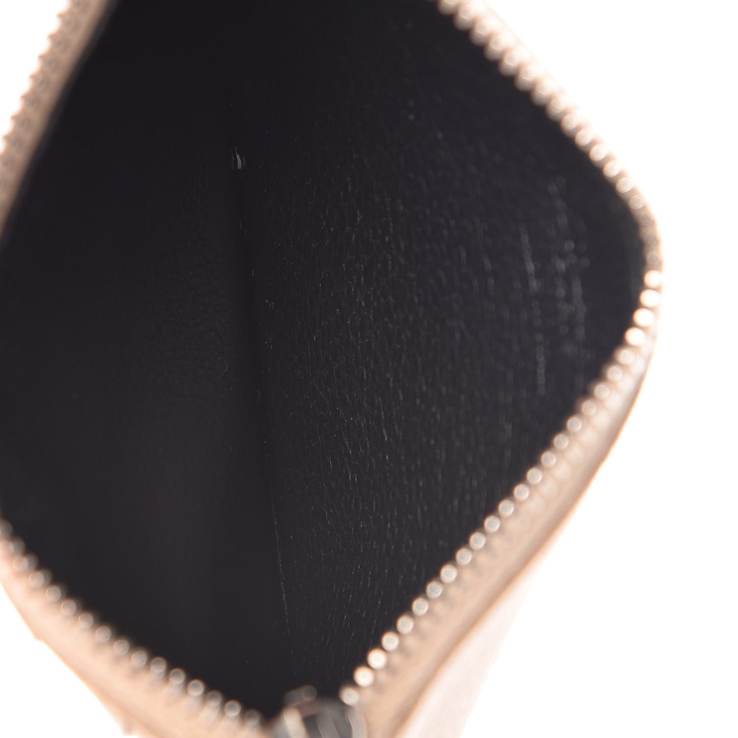 Grained Calfskin 5 Fragments Zip Pouch Card Holder Nude