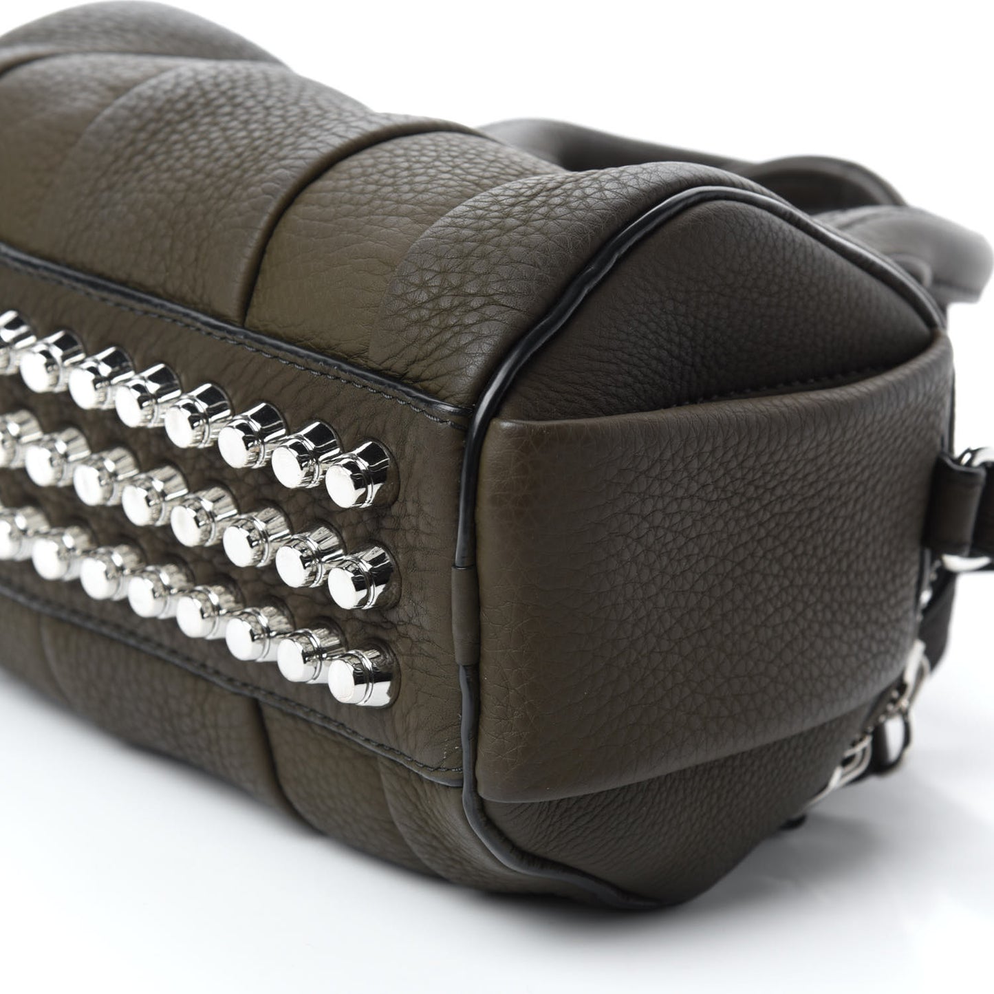 Pebbled Calfskin Mini Rockie Matte Khaki Green Rhodium Hardware