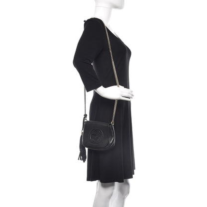 Gucci Pebbled Calfskin Small Soho Flap Crossbody Black 2 of 14