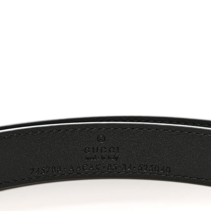 Gucci Calfskin Snakeskin Interlocking G 20mm Belt 85 34 Black Explosive Yellow 4 of 6