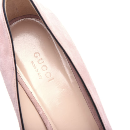 Gucci Kid Scamosciato GG Marmont Fringe 50mm Loafer Pumps 38.5 Crystal Pink 8 of 12