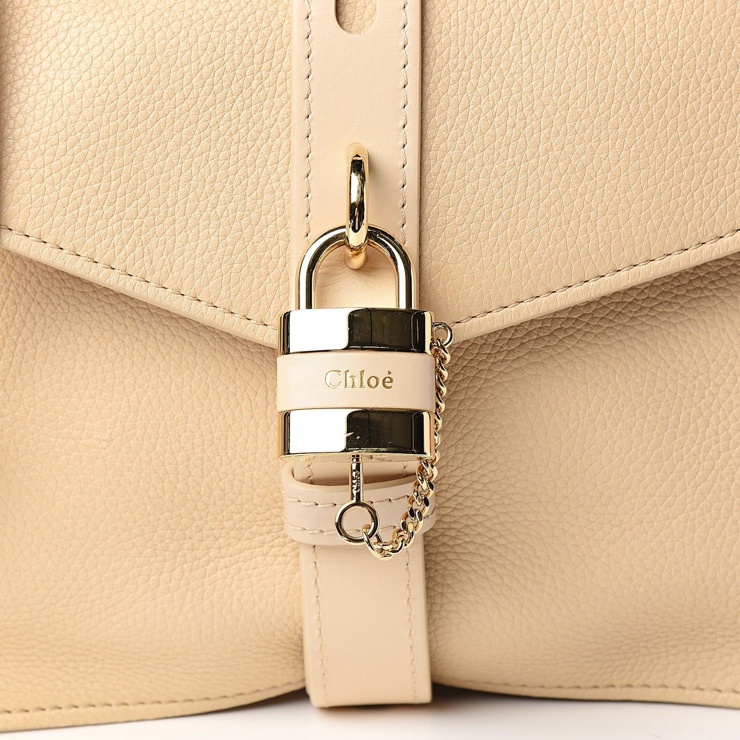 Shiny Grained Calfskin Medium Aby Day Shoulder Bag Blondie Beige