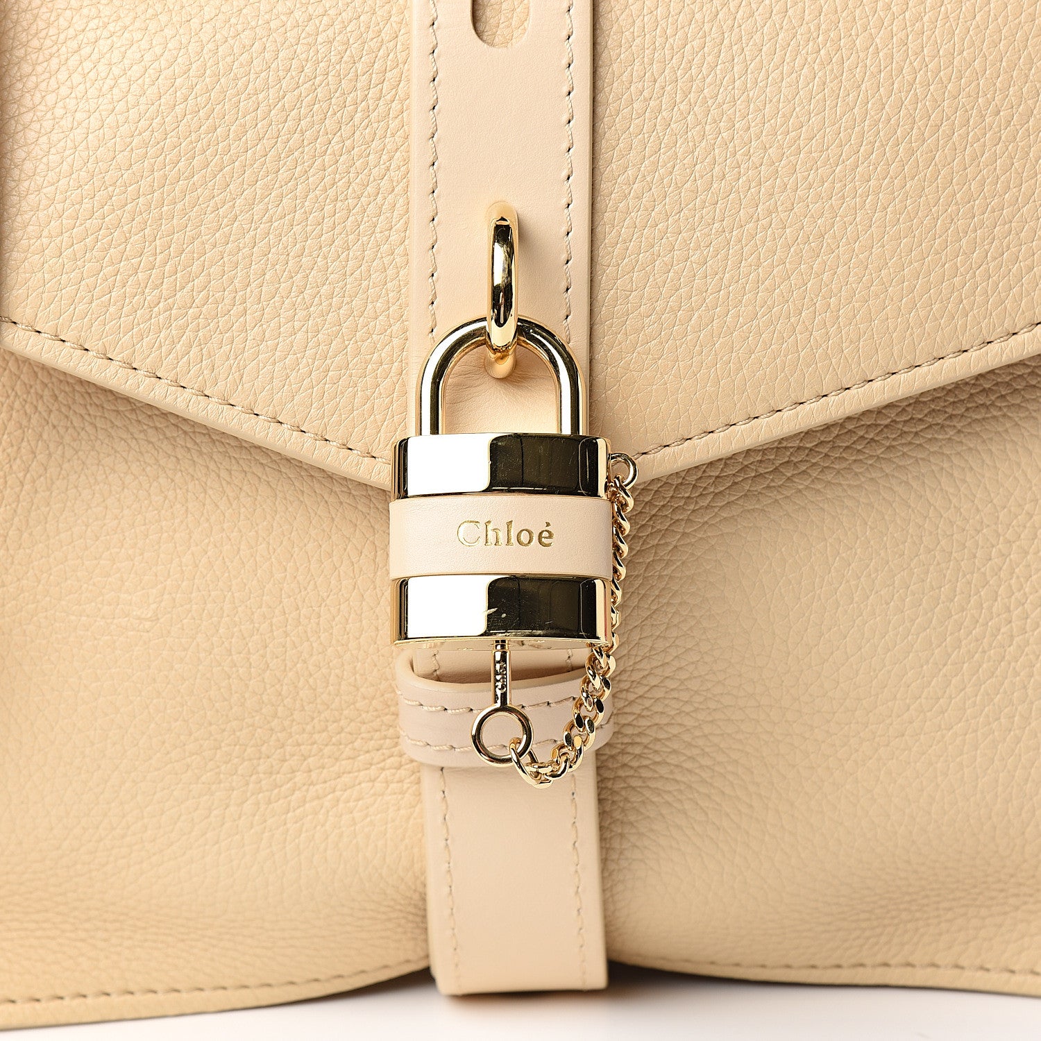 Chloe Shiny Grained Calfskin Medium Aby Day Shoulder Bag Blondie Beige 8 of 8