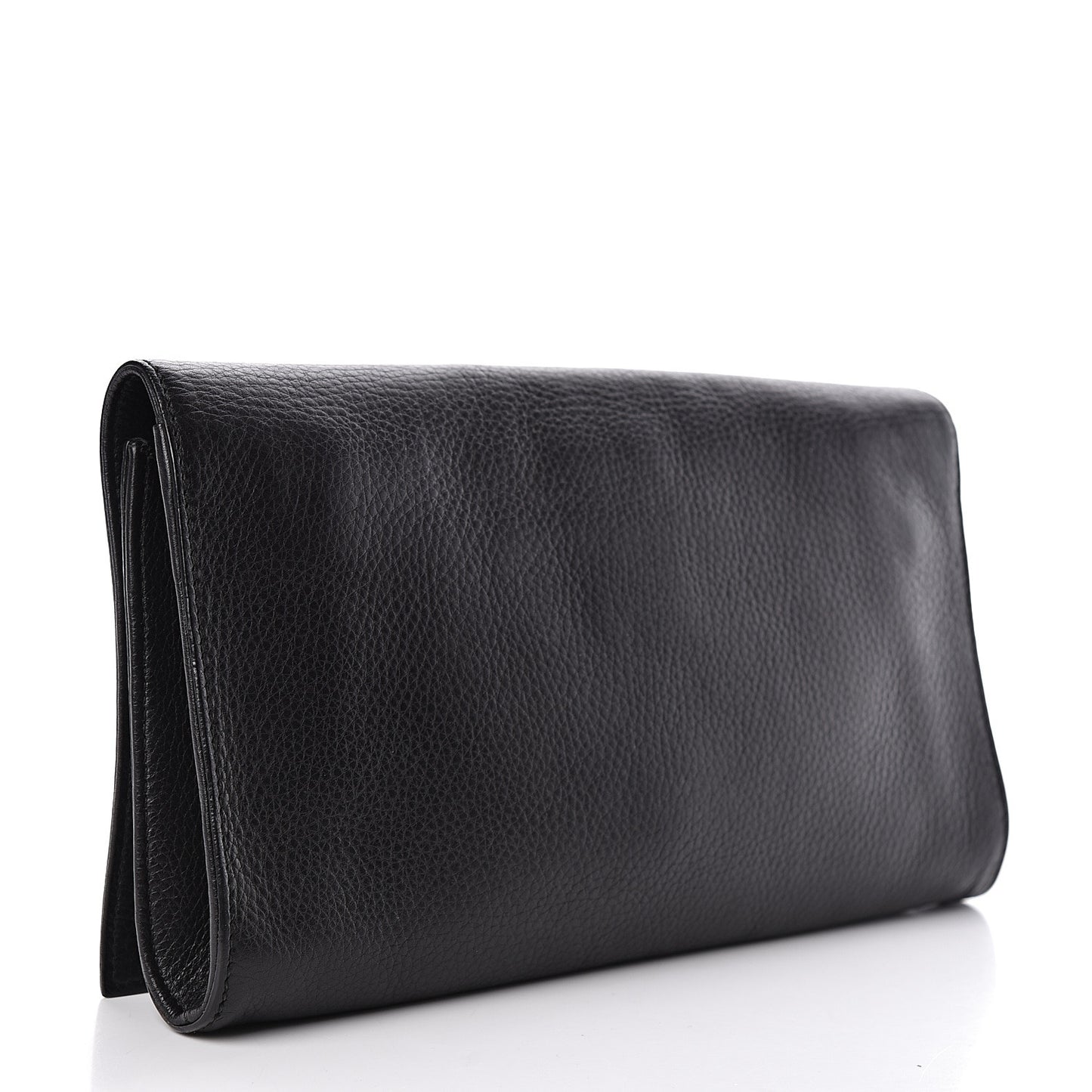 Pebbled Calfskin Medium Soho Clutch Black