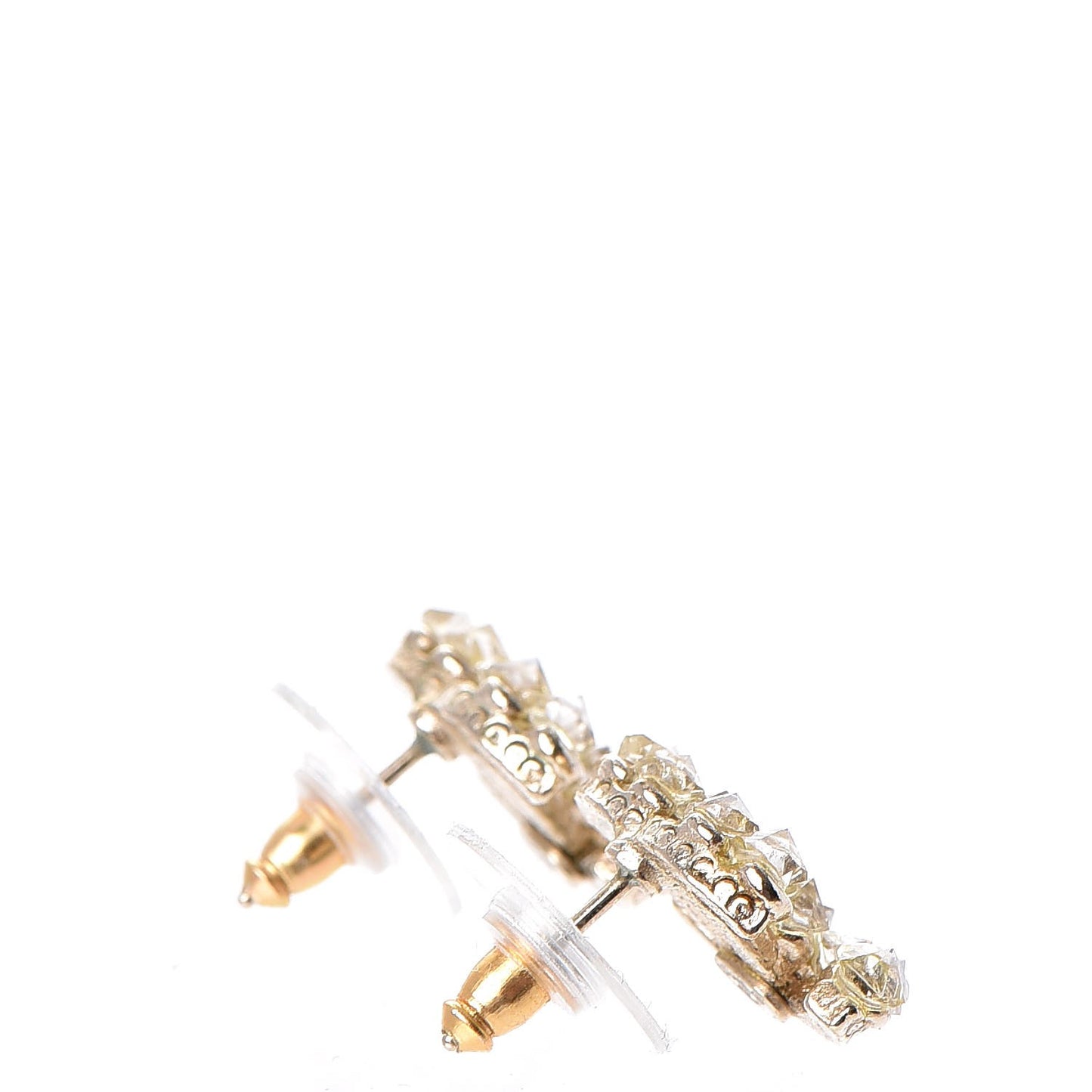 Crystal CC Earrings Light Gold
