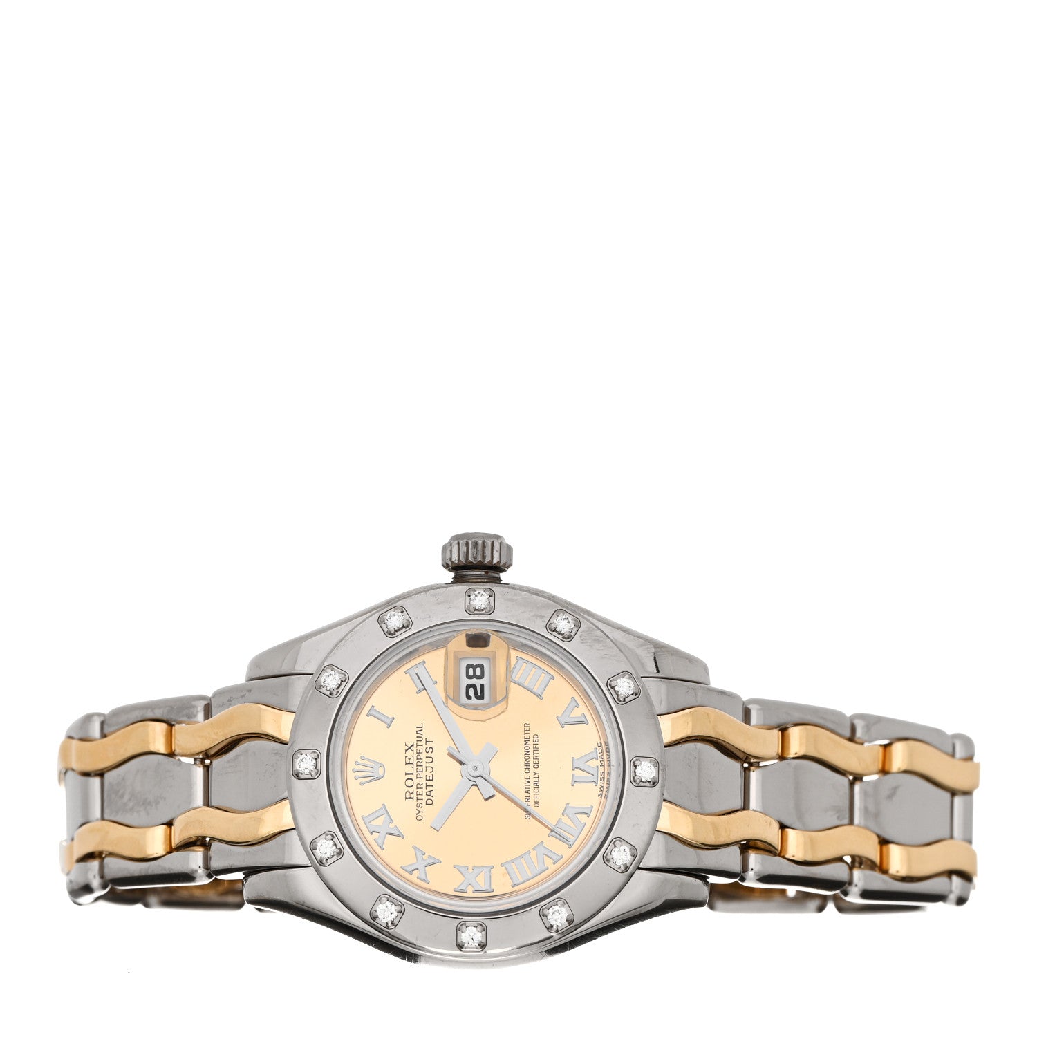 Rolex 18K White Yellow Gold Diamond 29mm Pearlmaster Datejust Watch Champagne 80319 2 of 4