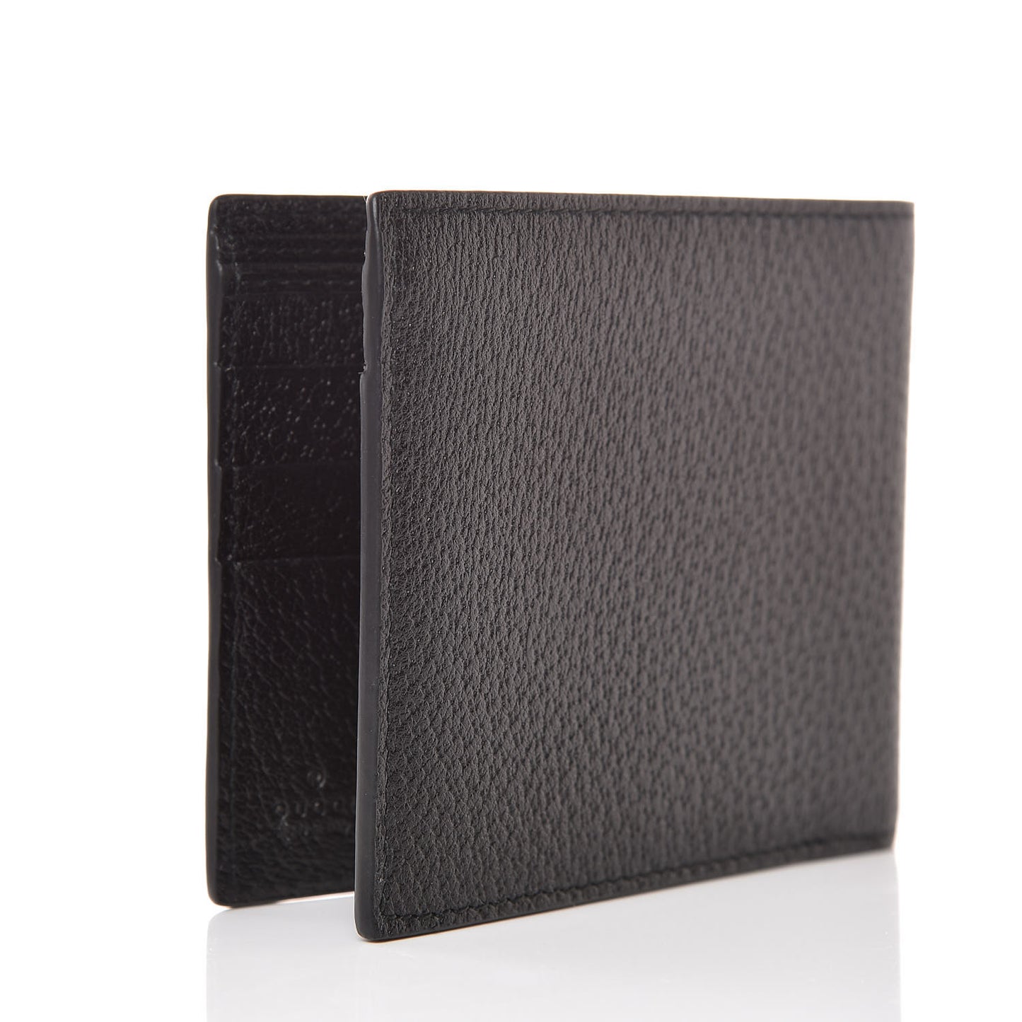 Calfskin Boar Effect GG Marmont Bi-Fold ID Wallet Black