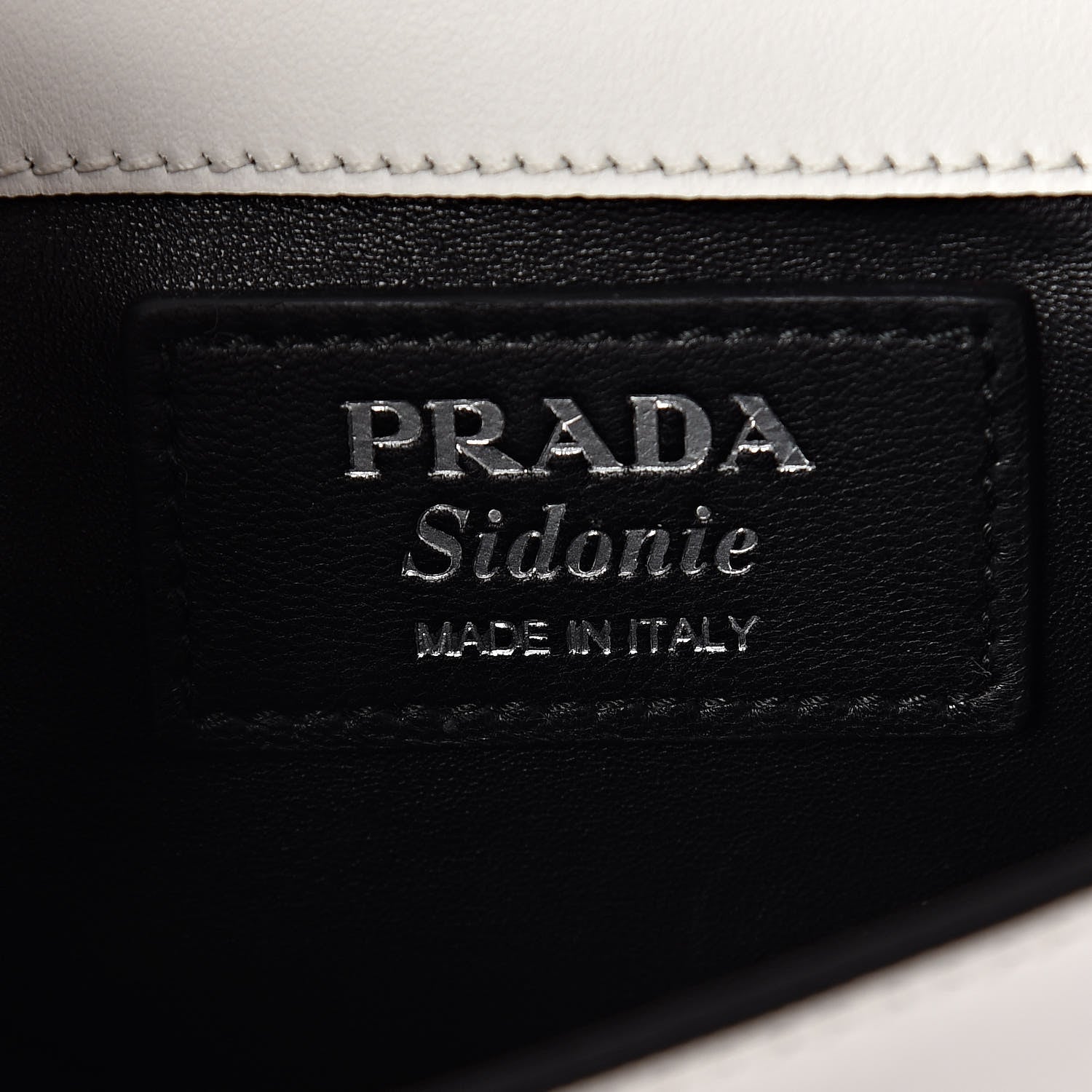 Prada City Calfskin Small Sidonie Shoulder Bag White Black 6 of 8