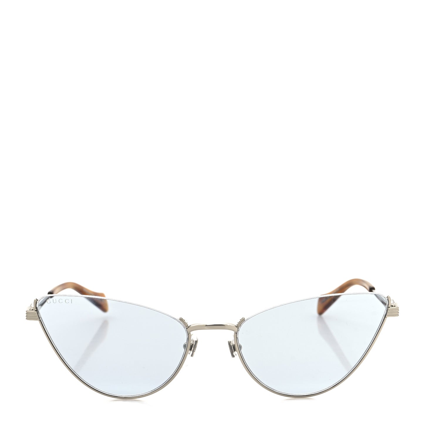 Metal Cat Eye Sunglasses GG1006S Silver Light Blue