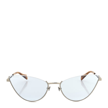 Gucci Metal Cat Eye Sunglasses GG1006S Silver Light Blue 2 of 7