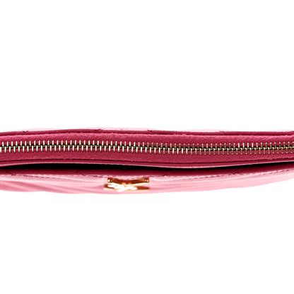 Saint Laurent Grain De Poudre Chevron Monogram Bill Pouch Fresh Fuxia 12 of 13