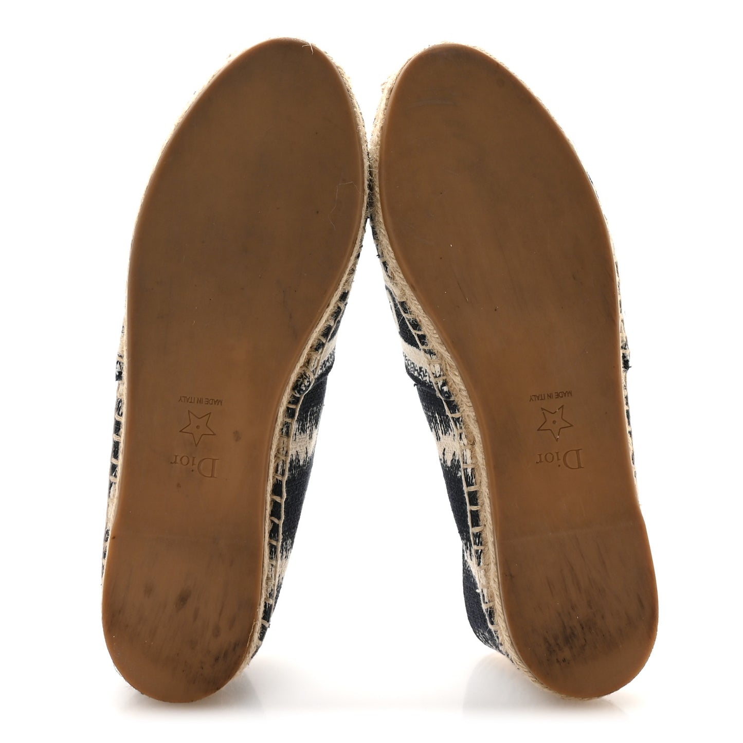 Cotton D-Stripes Embroidered Granville 15mm Espadrilles 36.5 Deep Blue