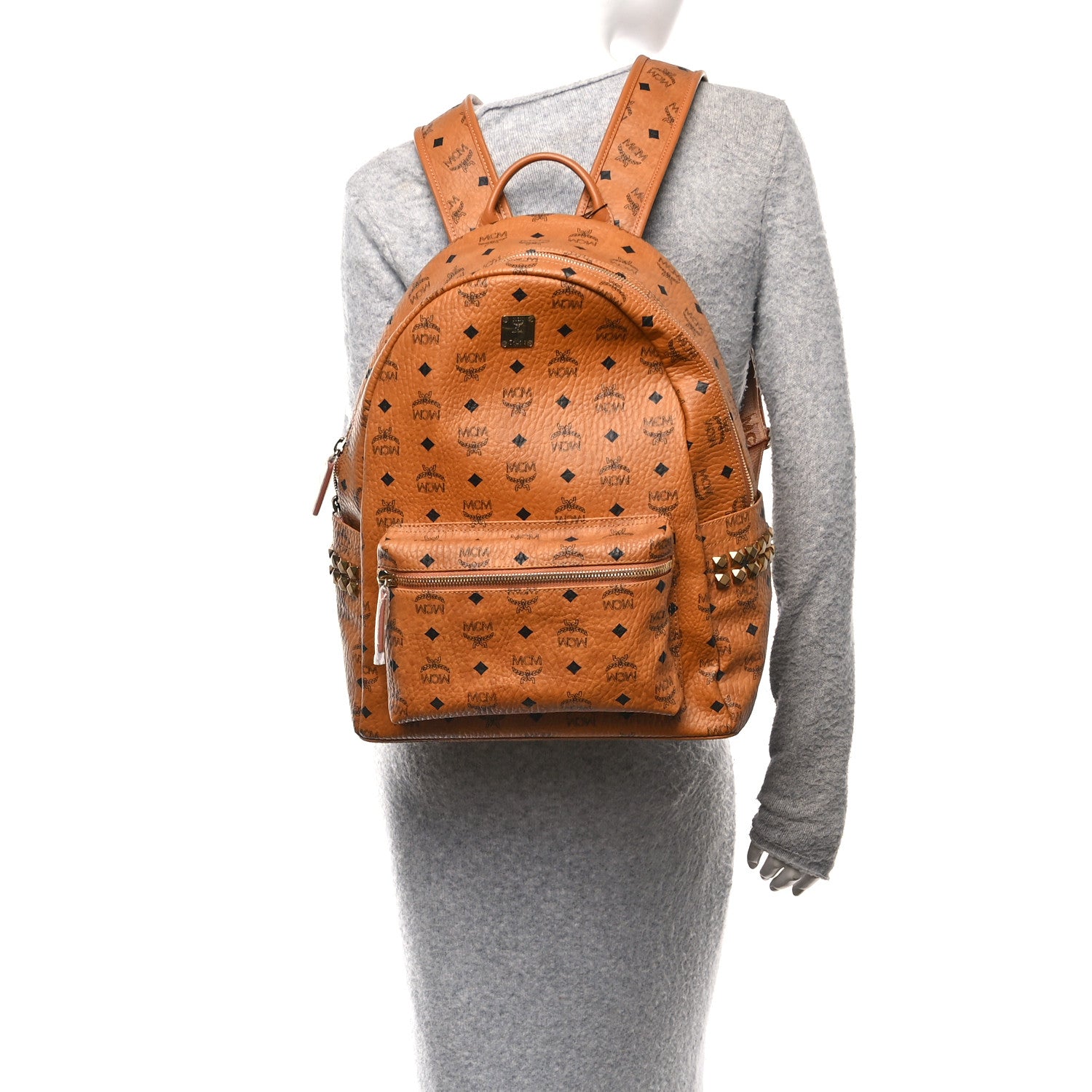 MCM Visetos Large Stark Backpack Cognac 2 of 9