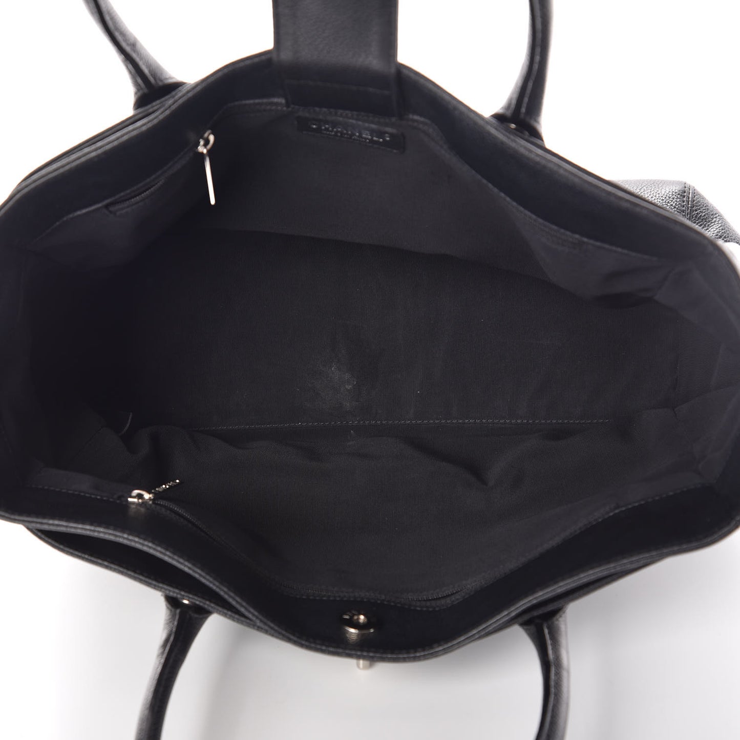 Calfskin Cerf Executive Shopper Tote Black