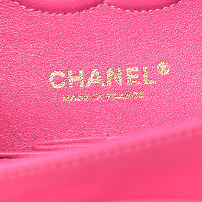 Chanel Lambskin Chevron Quilted Medium Double Flap Pink 6 of 11