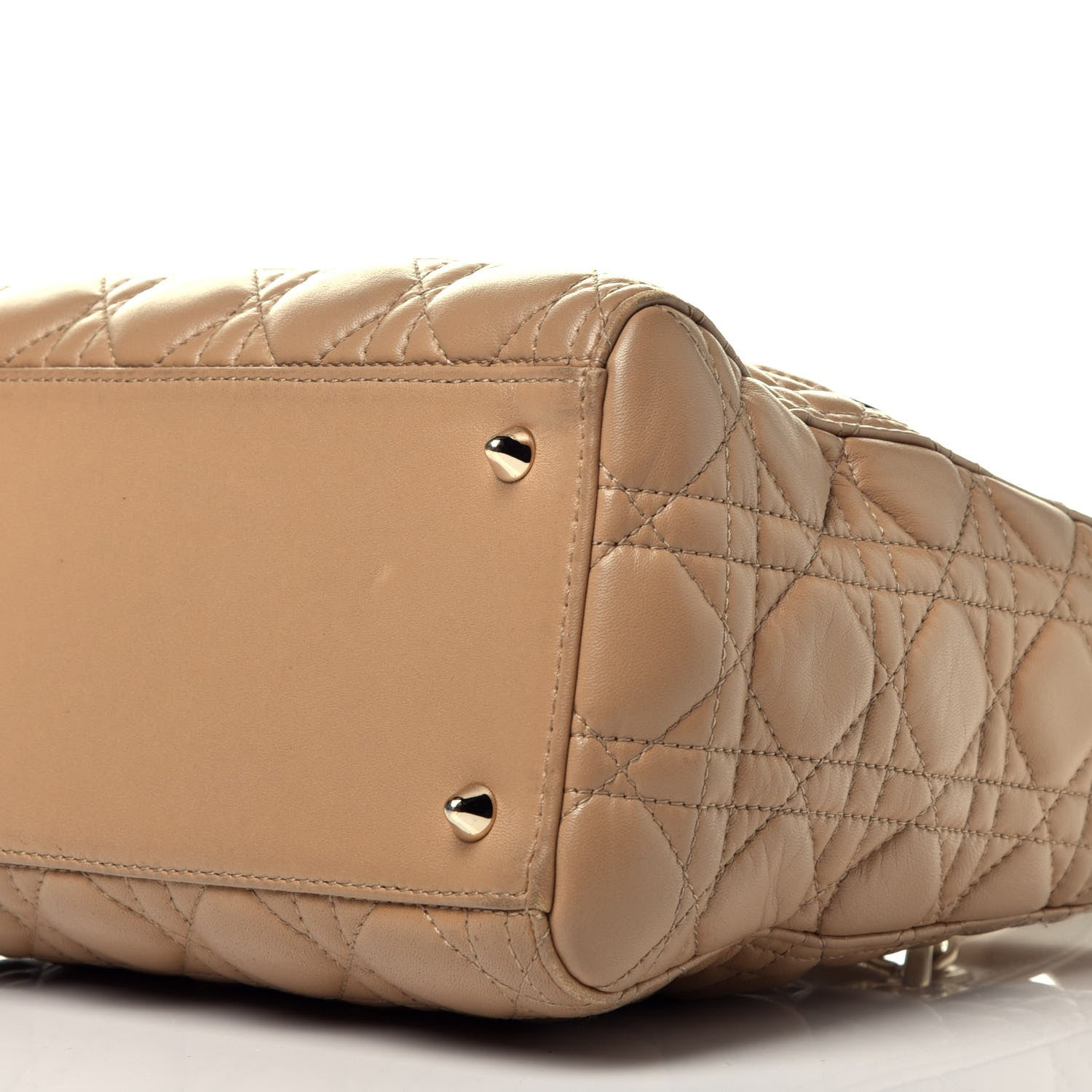 Christian Dior Lambskin Cannage Medium Lady Dior Beige 10 of 10