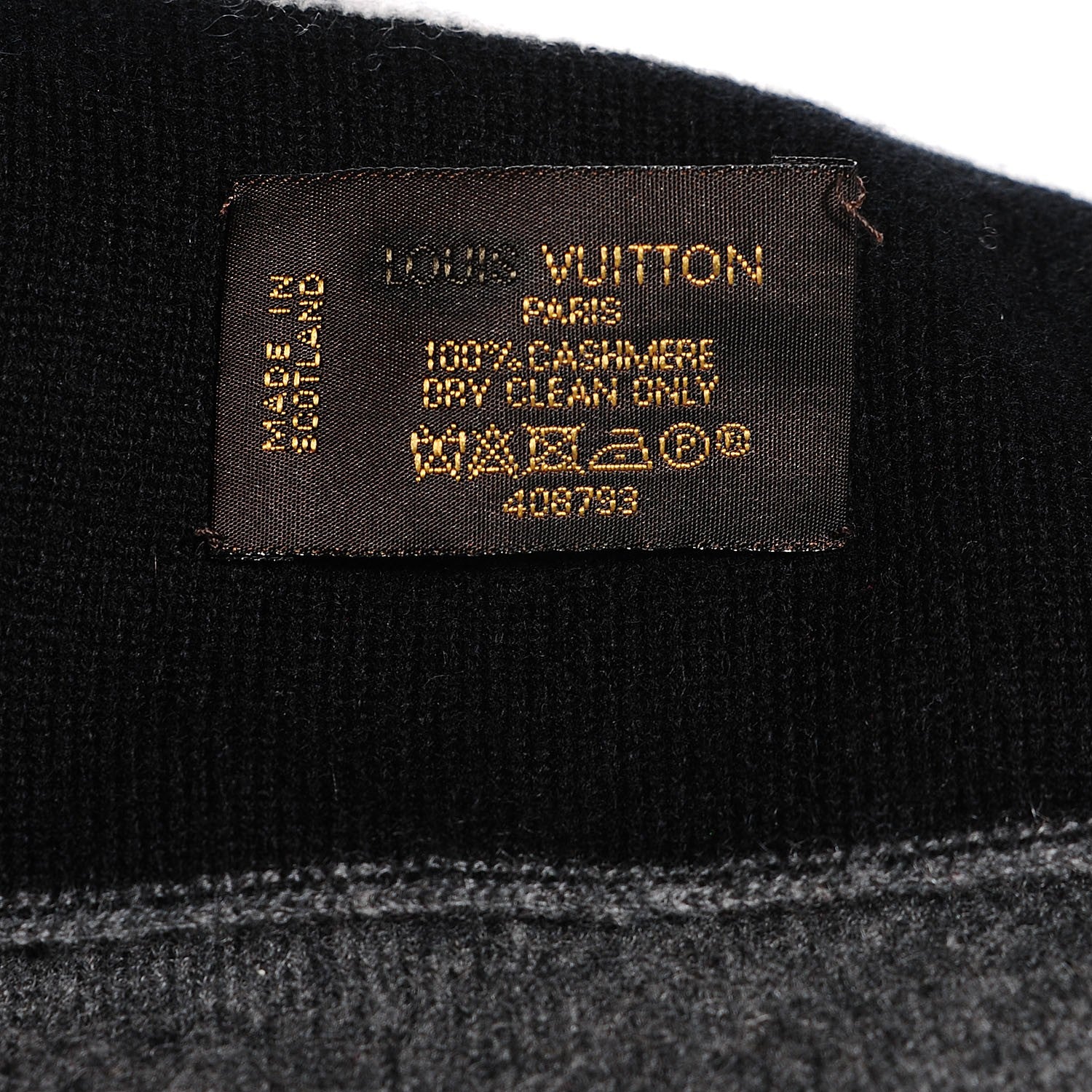 Louis Vuitton Cashmere Damier Aztec Scarf Graphite 5 of 5