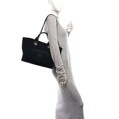 Chanel Mixed Fibers Small Deauville Tote Black 2 of 12