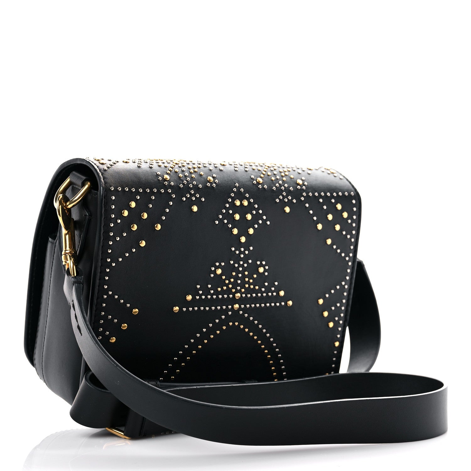 Burberry Calfskin Studded Square Satchel Black 3 of 14