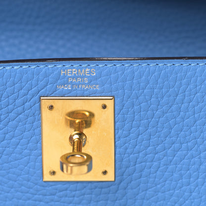 Hermes Togo Kelly Retourne 28 Bleu Paradise 26 of 42
